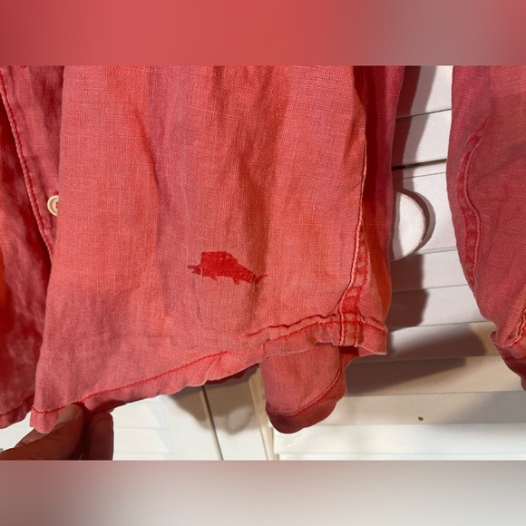Tommy Bahama Long Sleeve Button Up Shirt Size XL/TG Paradise Coral 100% Linen - Picture 6 of 10